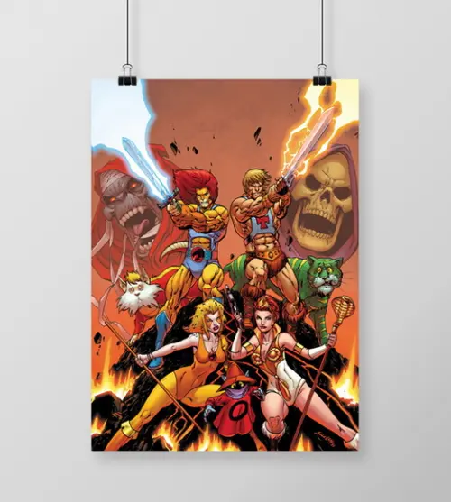 Quadro ThunderCats & He-Man / 20x30cm / com vidro
