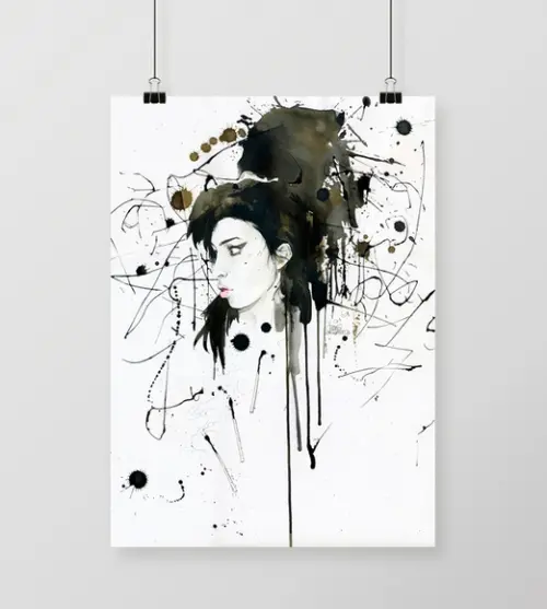Quadro Watercolor / Amy Winehouse