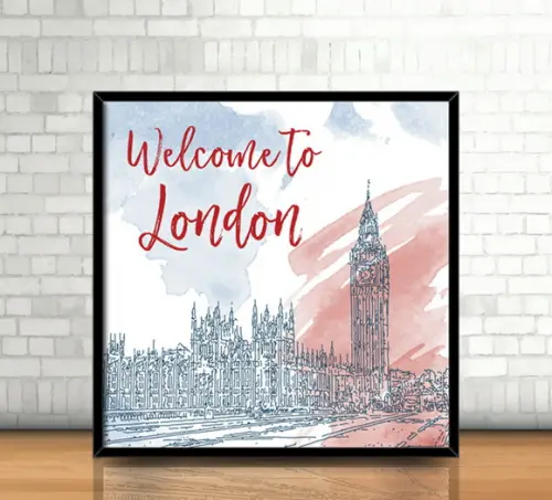 Quadro Welcome to London (20x20cm)