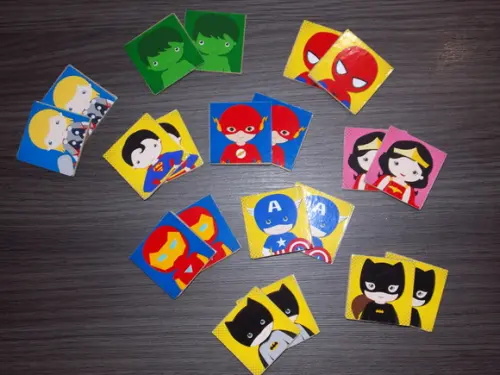Super Heróis Baby / Jogo da Memória / mdf / Organza