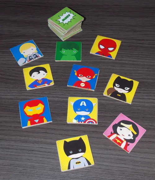 Super Heróis Baby / Jogo da Memória / mdf / Organza