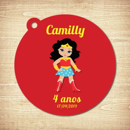Tag Mulher Maravilha Cute (5x5cm)