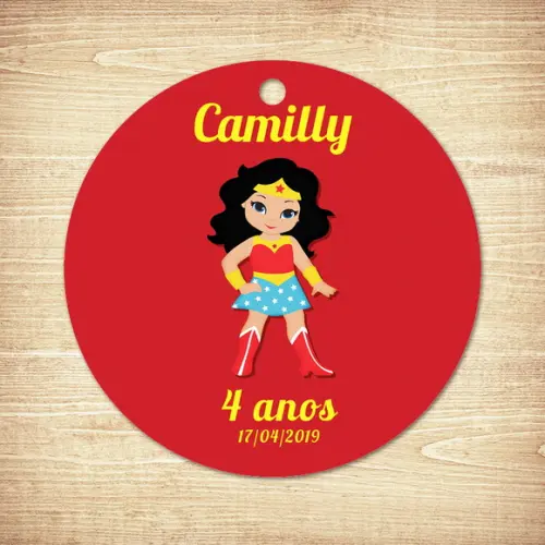 Tag Mulher Maravilha Cute (5x5cm)