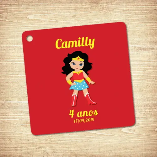 Tag Mulher Maravilha Cute (5x5cm)