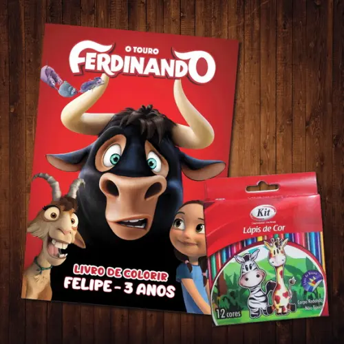 Touro Ferdinando / Livro de Colorir / 15x21cm / Lápis de Cor