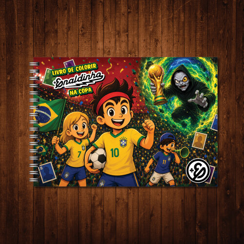 Enaldinho na Copa Seleção Brasil / Livro de Colorir / Risque e Rabisque A5 Wire-o