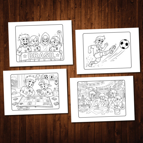 Enaldinho na Copa Seleção Brasil / Livro de Colorir / Risque e 