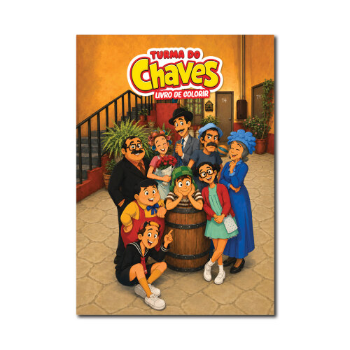 Livro de Colorir Turma do Chaves e Chapolin 12 Desenhos Infantil