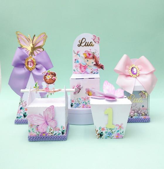 Kit Personalizados Jardim Encantado Borboletas Luxo 50 Peças
