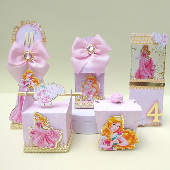 Kit a Bela Adormecida Princesa Aurora Luxo 50 Peças