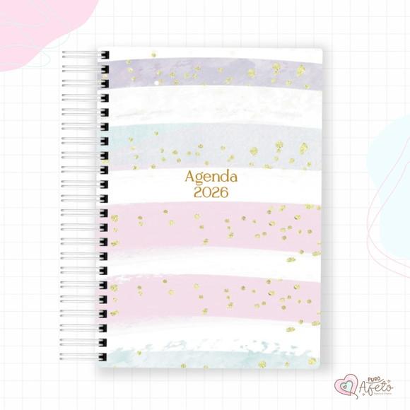 Agenda 2026 Personalizada Listrada Coloridas Candy Colors