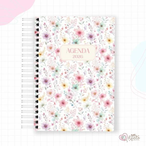 Agenda 2026 Personalizada Floral Colorida Delicada