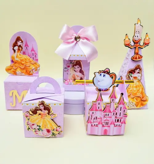 Kit a Bela e a Fera Rosa Luxo 50 Peças