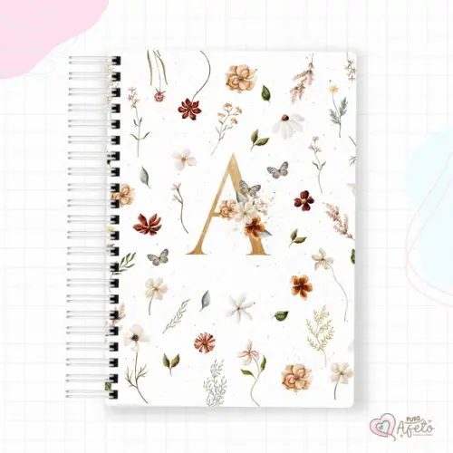 Agenda 2026 Personalizada Inicial Floral Alfabeto 6