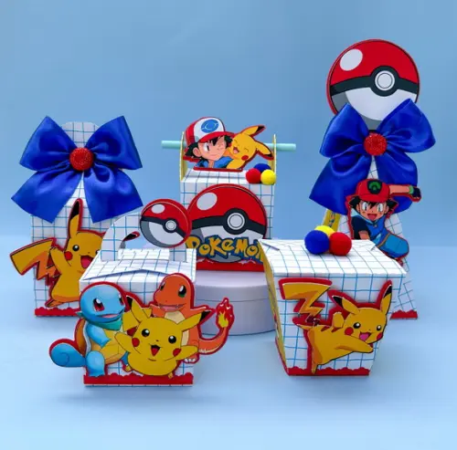 Kit Pokemon Menino Clássico 50 Peças