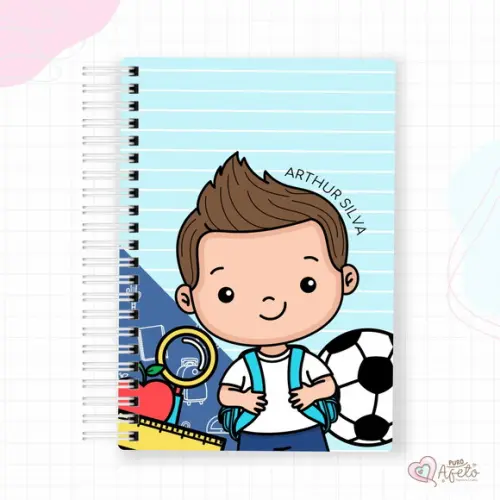 Agenda Escolar 2026 Mascote Menino - Monte o Seu Mascote