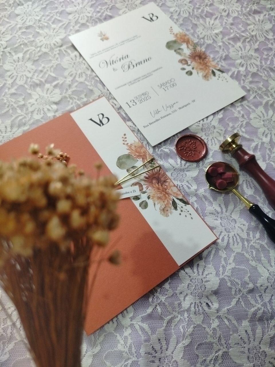 Convite casamento (mod. Vitoria e Bruno)
