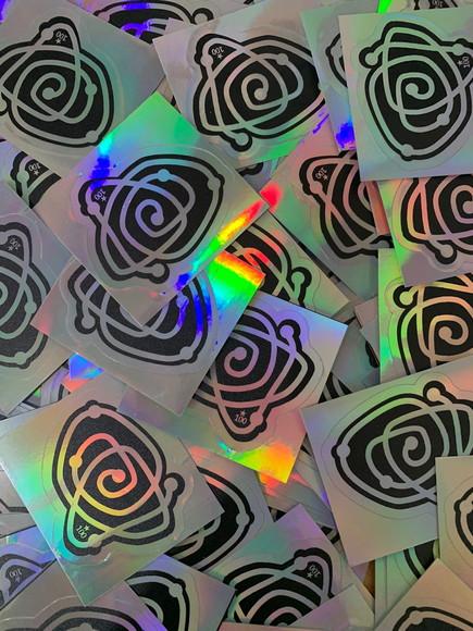 100 Sticker Adesivo Vinil Holográfico Arco Íris 5x5cm