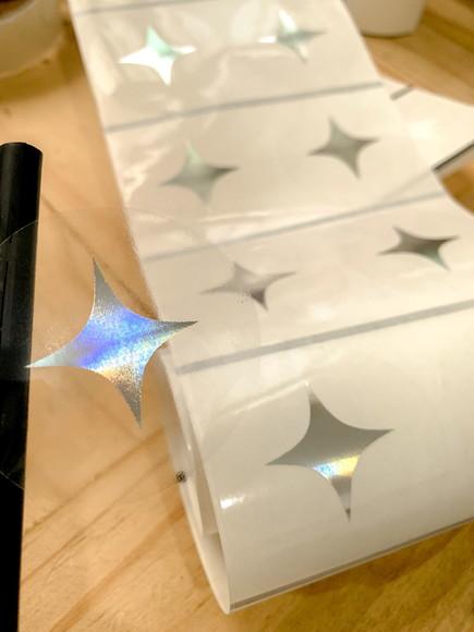 1000 Adesivo Transparente Hot Stamping 4cm Prateado