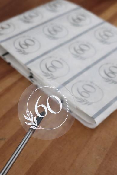 150 Adesivo Transparente Hot Stamping 3cm Dourado