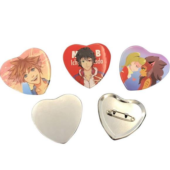 30 Botton Coração Personalizado com a Sua Arte Broche Pin