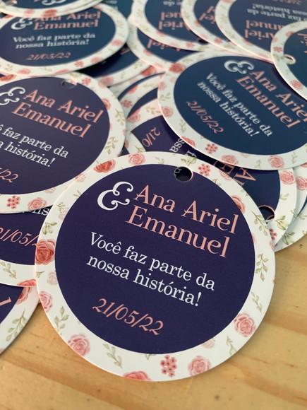 250 Tag Redonda 6cm com Furo Personalizada com Sua Arte