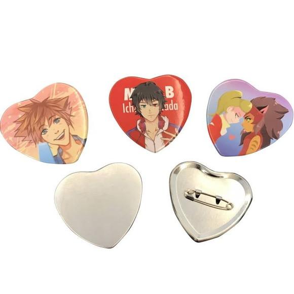 48 Botton Coração Personalizado com a Sua Arte Broche Pin