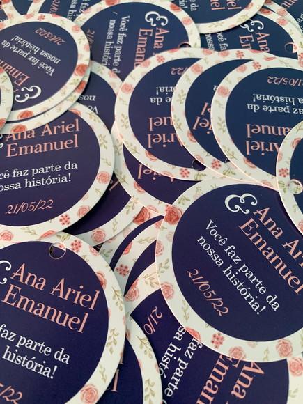 50 Tag Redonda 6cm com Furo Personalizada com Sua Arte