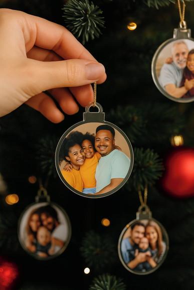 Bola de Natal Personalizada com Foto | Kit 6 Unidades