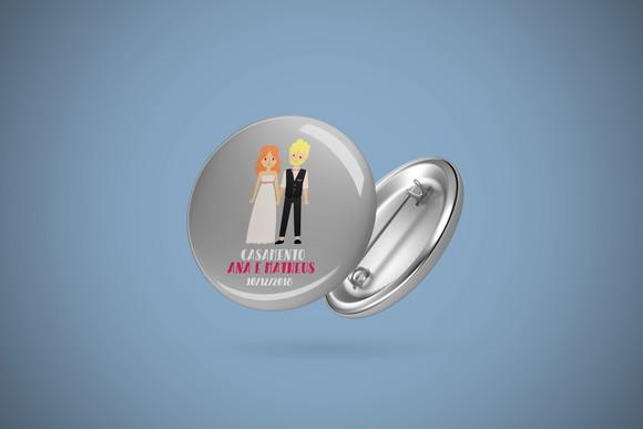 Bottons Casamento e Noivado 100 unidades