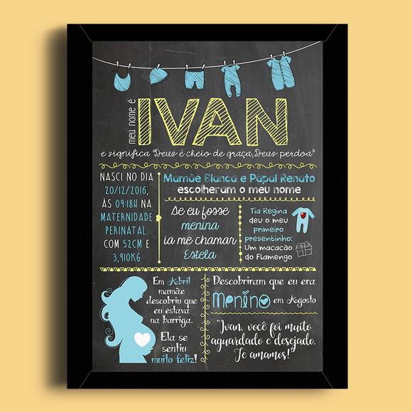 Chalkboard Bebê (A4) + Moldura