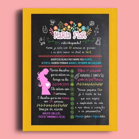 Chalkboard Bebê (A4) + Moldura