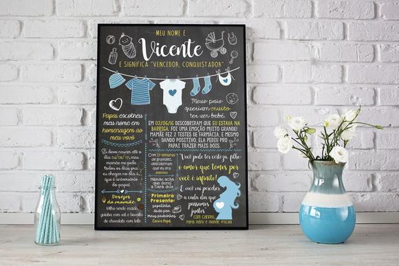 Chalkboard Bebê A3 + Moldura