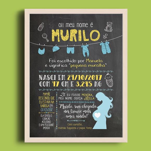 Chalkboard Bebê A3 + Moldura