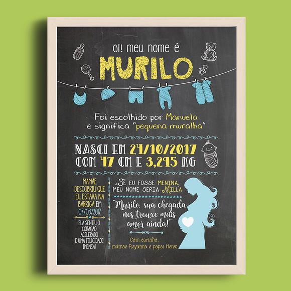 Chalkboard Bebê (A4) + Moldura