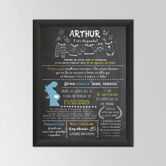 Chalkboard Bebê A3 + Moldura