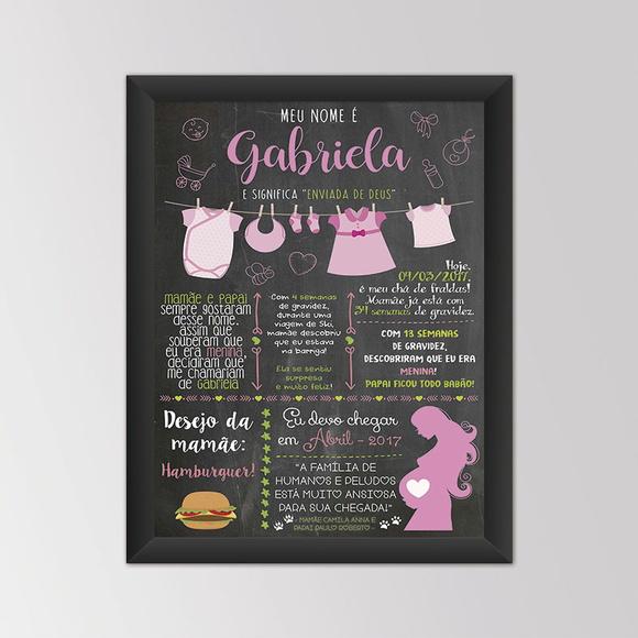 Chalkboard Bebê A3 + Moldura