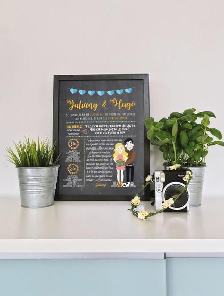Chalkboard Casal A4 + Moldura