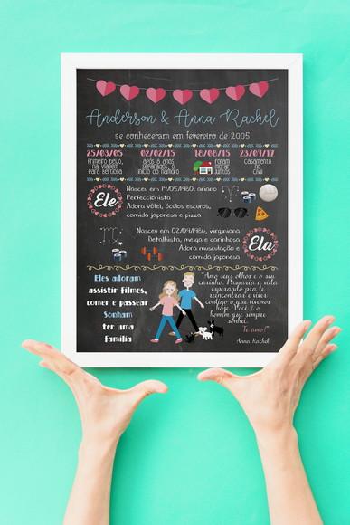 Chalkboard Casal A4 + Moldura