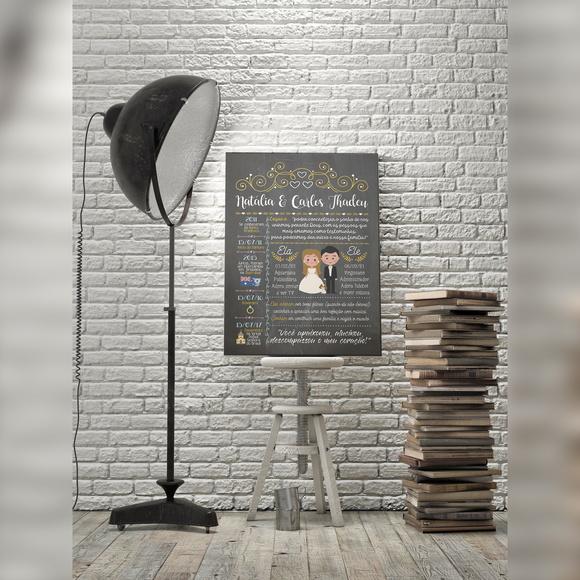 Chalkboard Casamento 50x65cm em PVC