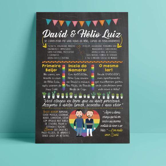 Chalkboard Casal: Pôster em PVC A3