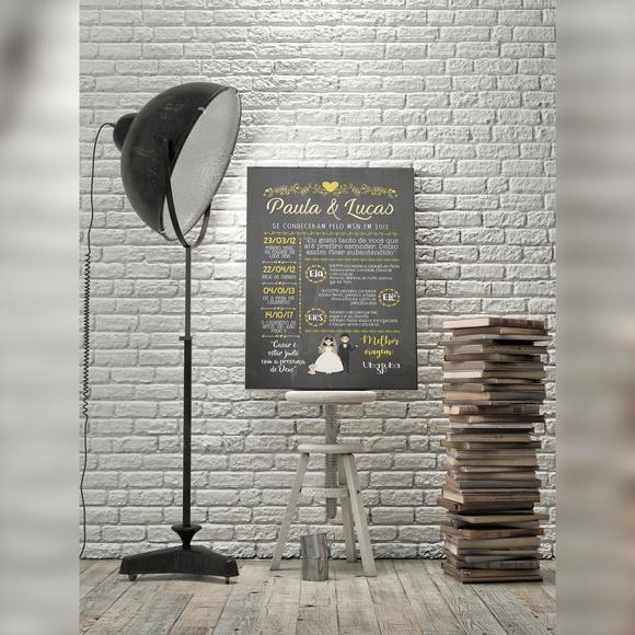 Chalkboard Casamento 50x65cm em PVC