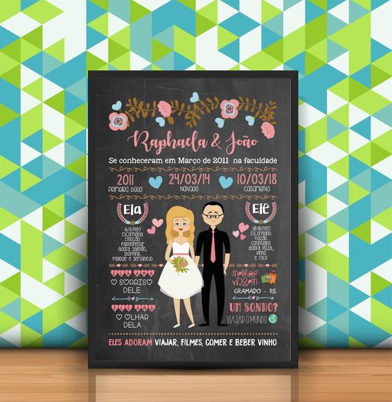 Chalkboard Casamento A3 + Moldura