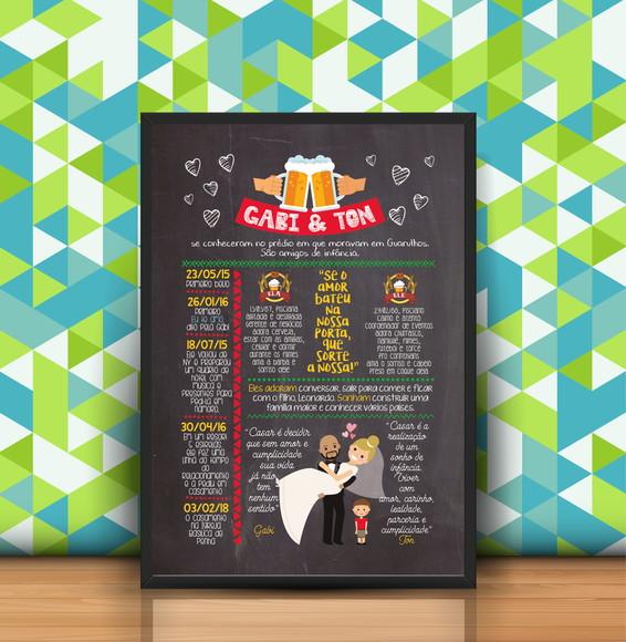 Chalkboard Casamento A3 + Moldura