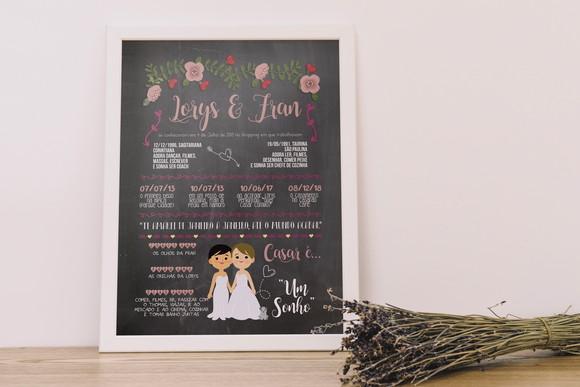 Chalkboard Casamento A3 + Moldura