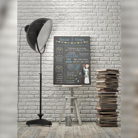 Chalkboard Casamento 50x65cm em PVC