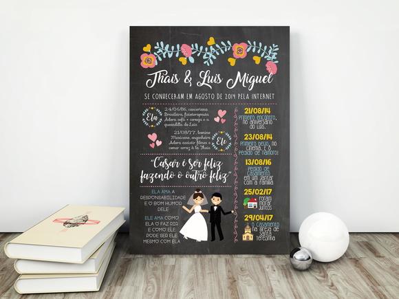 Chalkboard Casamento A3 Pôster em Pvc