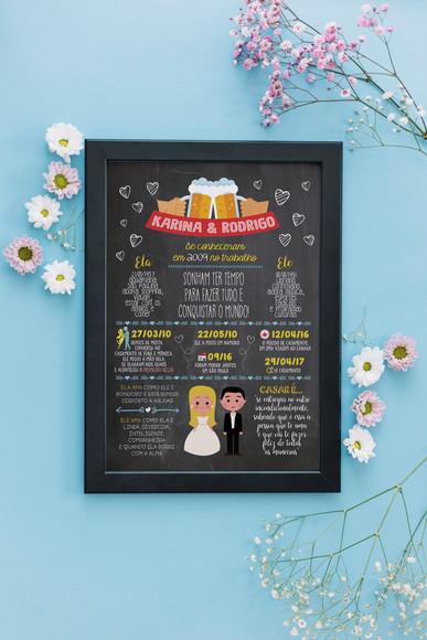 Chalkboard Casamento A4 + moldura