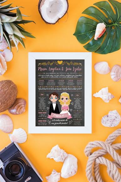 Chalkboard Casamento A4 + moldura