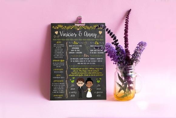 Chalkboard Casamento A4 em PVC
